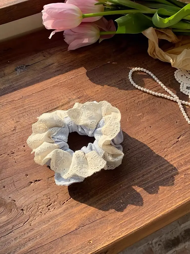 Double Layer Lace Hair Tie Scrunchie 2025 New Spring - Image 2