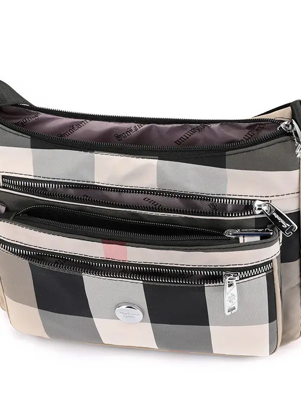 Women's Plaid Nylon Shoulder Bag 2024 New Spring - Image 10
