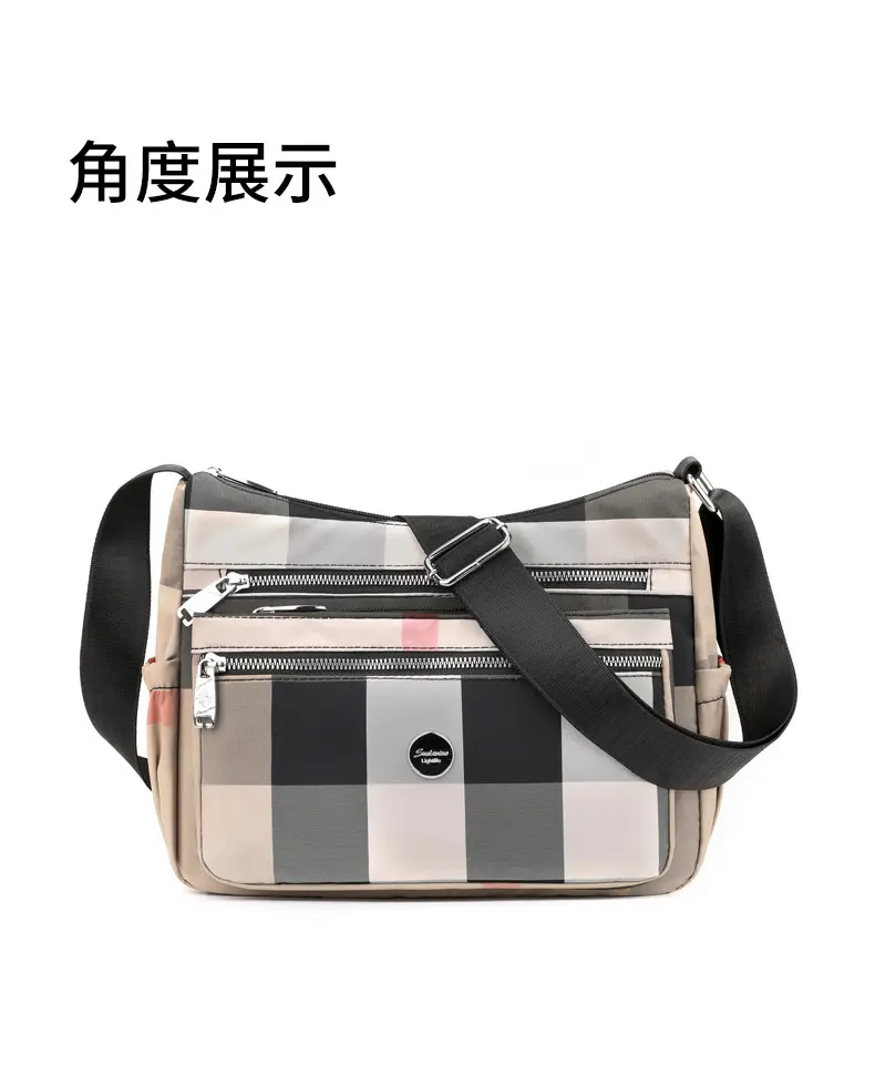 Women's Plaid Nylon Shoulder Bag 2024 New Spring — feature 18