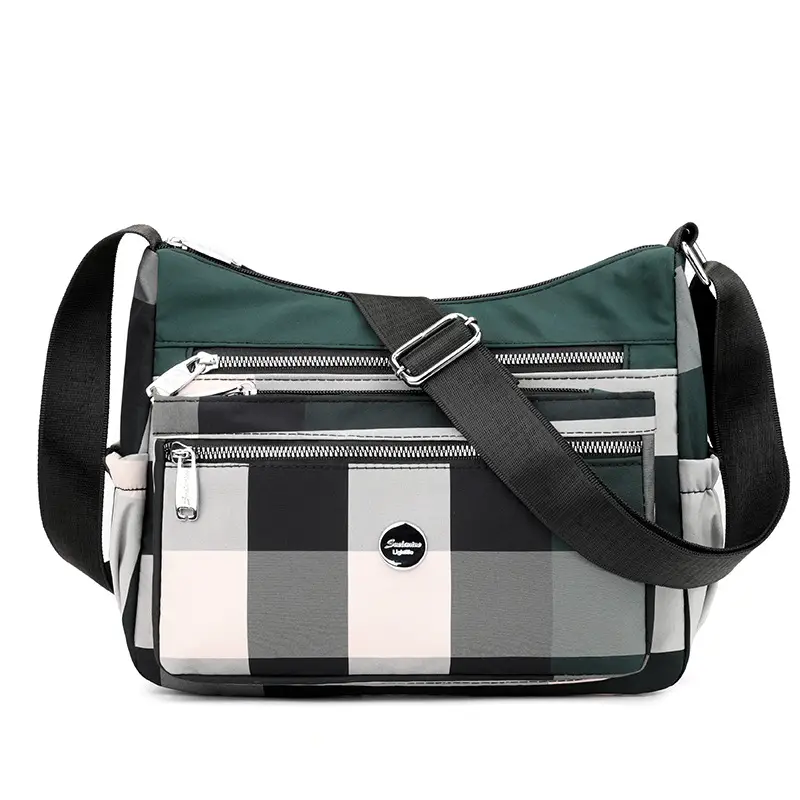 Women's Plaid Nylon Shoulder Bag 2024 New Spring - Image 2