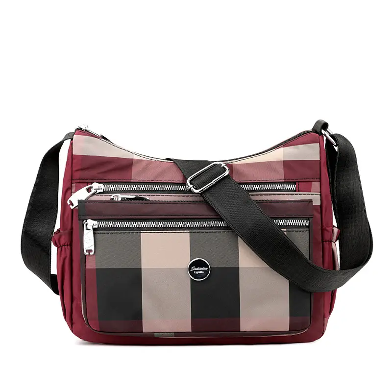 Women's Plaid Nylon Shoulder Bag 2024 New Spring - Image 3