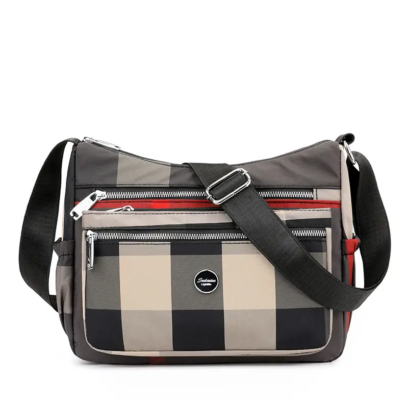 Women's Plaid Nylon Shoulder Bag 2024 New Spring - Image 4