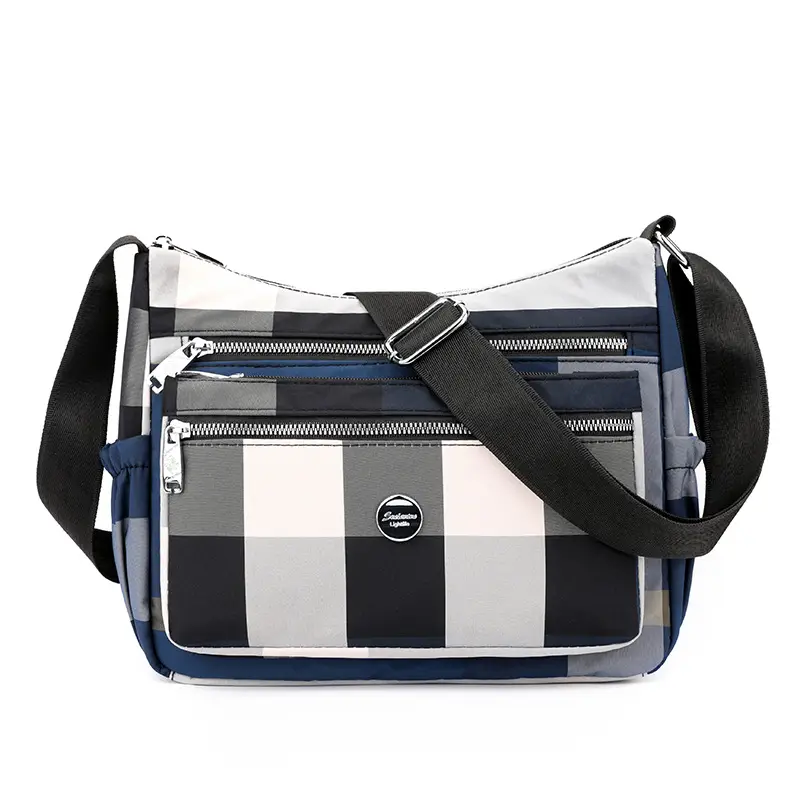 Women's Plaid Nylon Shoulder Bag 2024 New Spring - Image 5