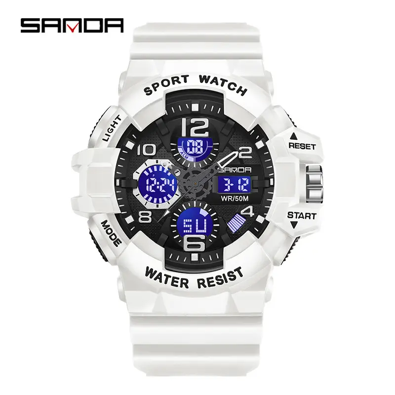 Sanda Sport Watch Black Digital Alarm Clock Water Resistant - Image 4