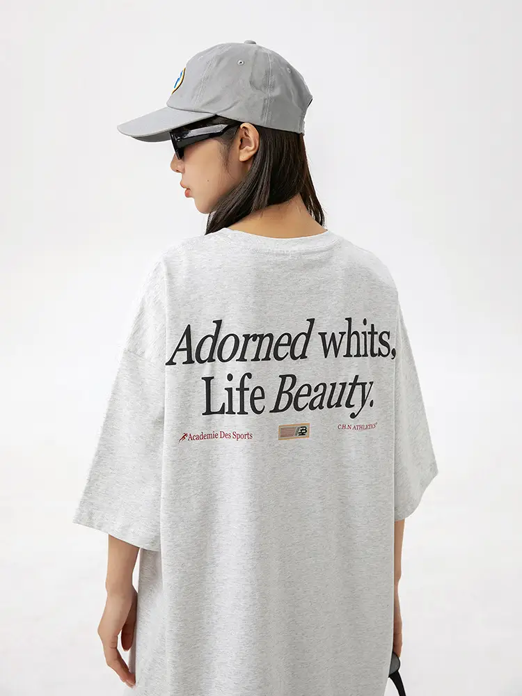 Adorned Whites Life Beauty Cotton T-Shirt Black Short Sleeve - Image 5