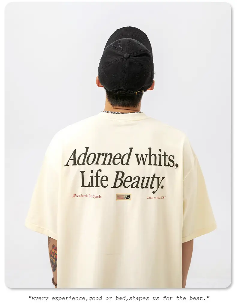 Adorned Whites Life Beauty Cotton T-Shirt Black Short Sleeve — feature 19
