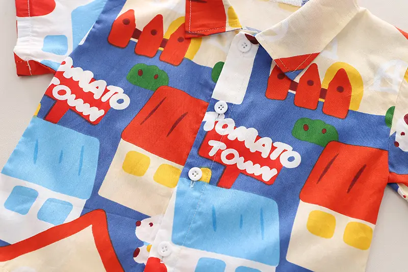 Children's Cotton Short Sleeve T-Shirt Suit Summer Boys — feature 5