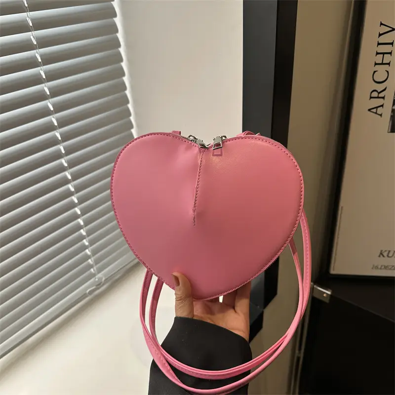 Pink Heart Shoulder Bag for Women Valentine's Day