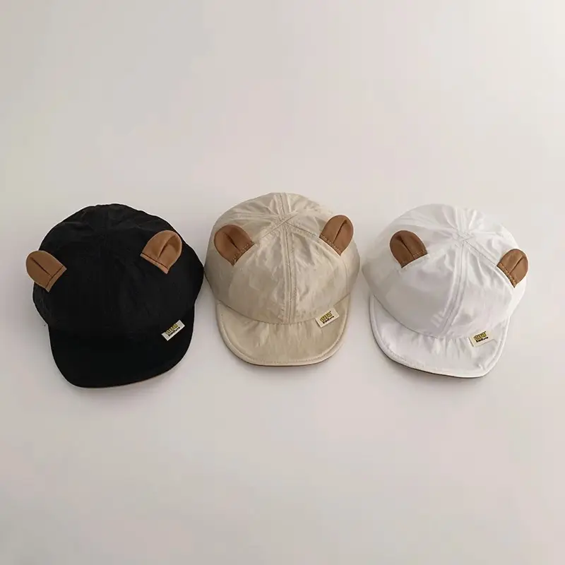 Qiunan Baby Sun Cap with Face Mask & Beige - Image 3