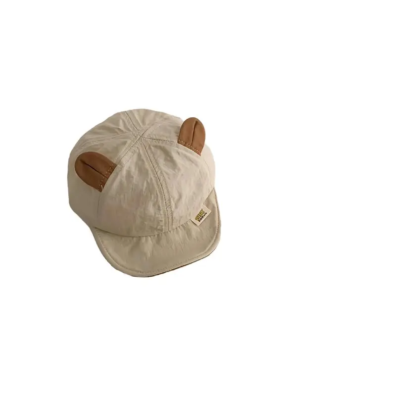 Qiunan Baby Sun Cap with Face Mask & Beige - Image 6