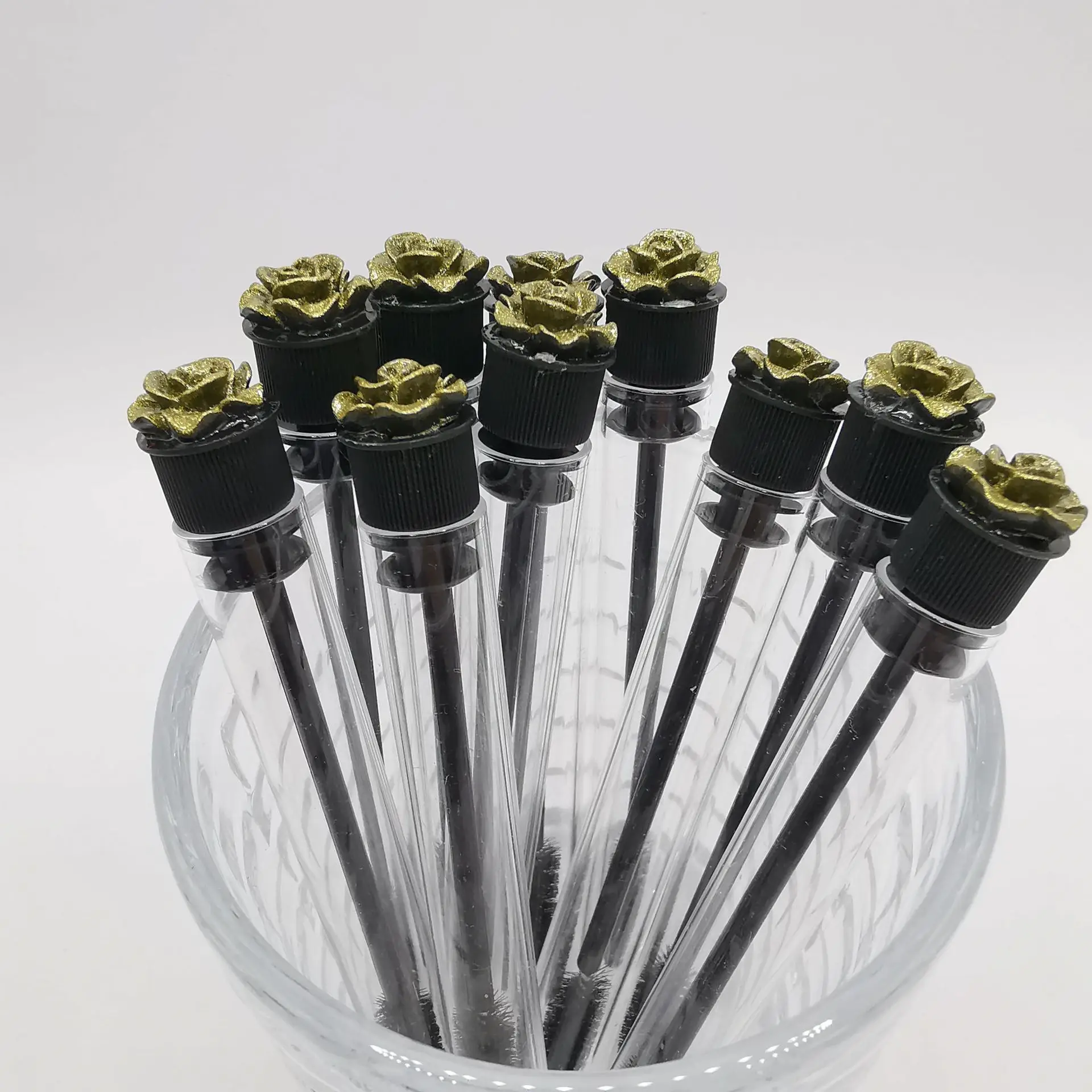 2024 Black Gold Rose Transparent Tube Eyelash Brush 4 Pack — feature 10