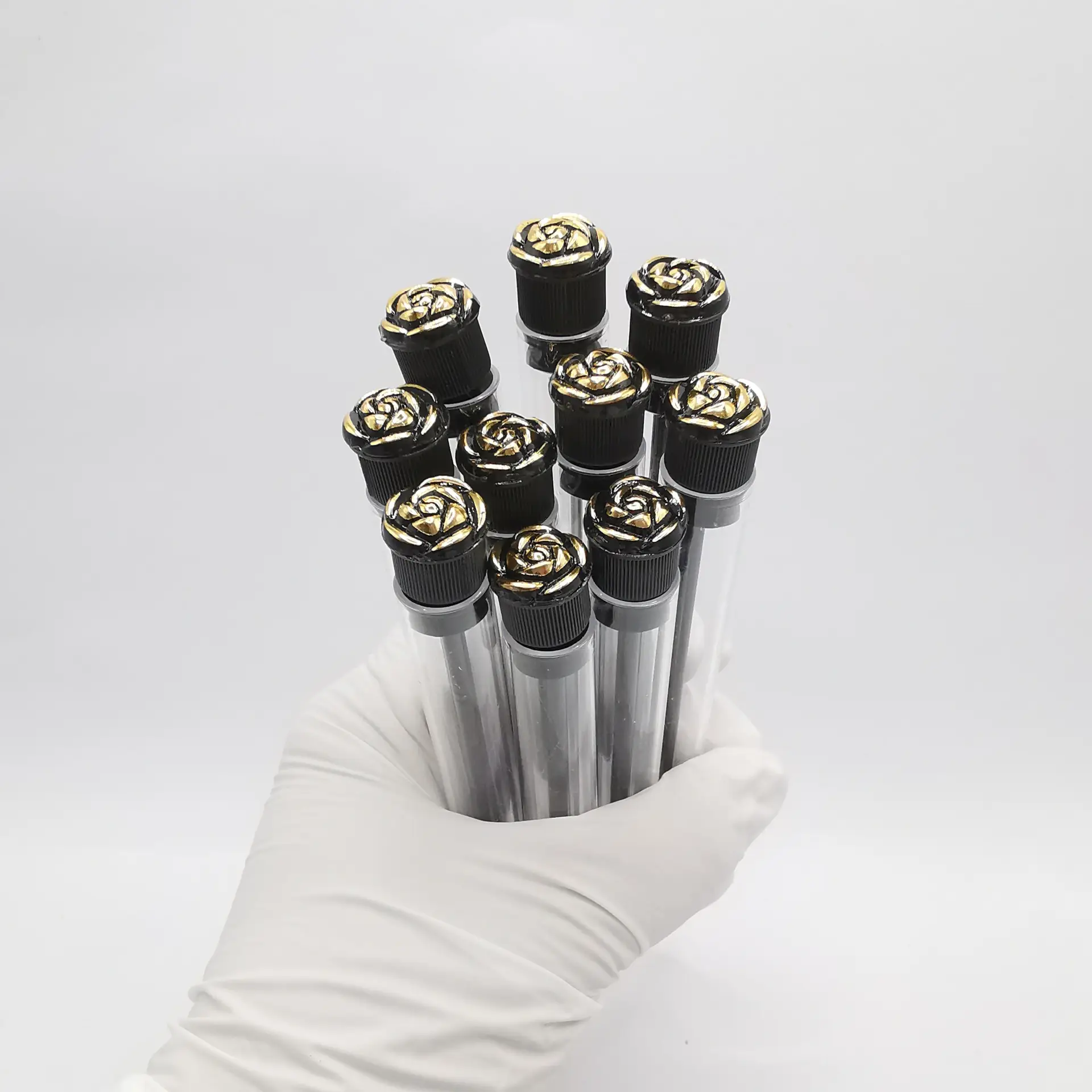 2024 Black Gold Rose Transparent Tube Eyelash Brush 4 Pack — feature 12