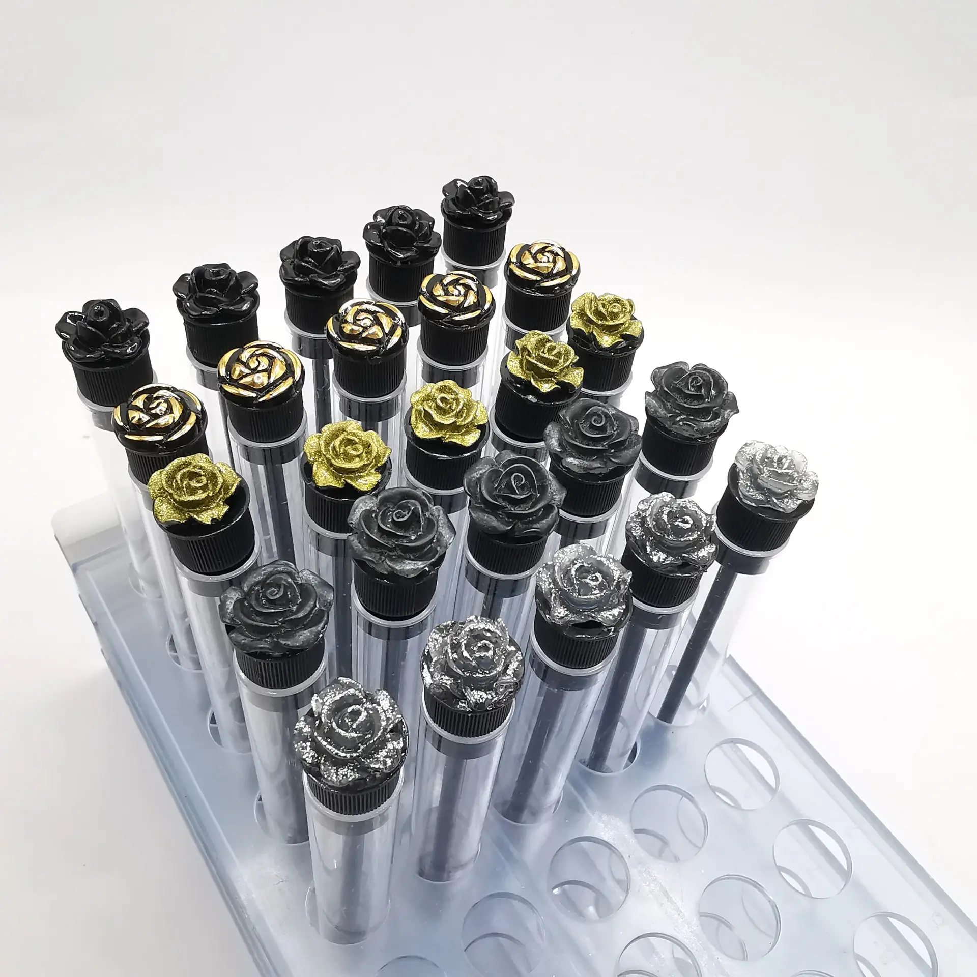 2024 Black Gold Rose Transparent Tube Eyelash Brush 4 Pack — feature 15