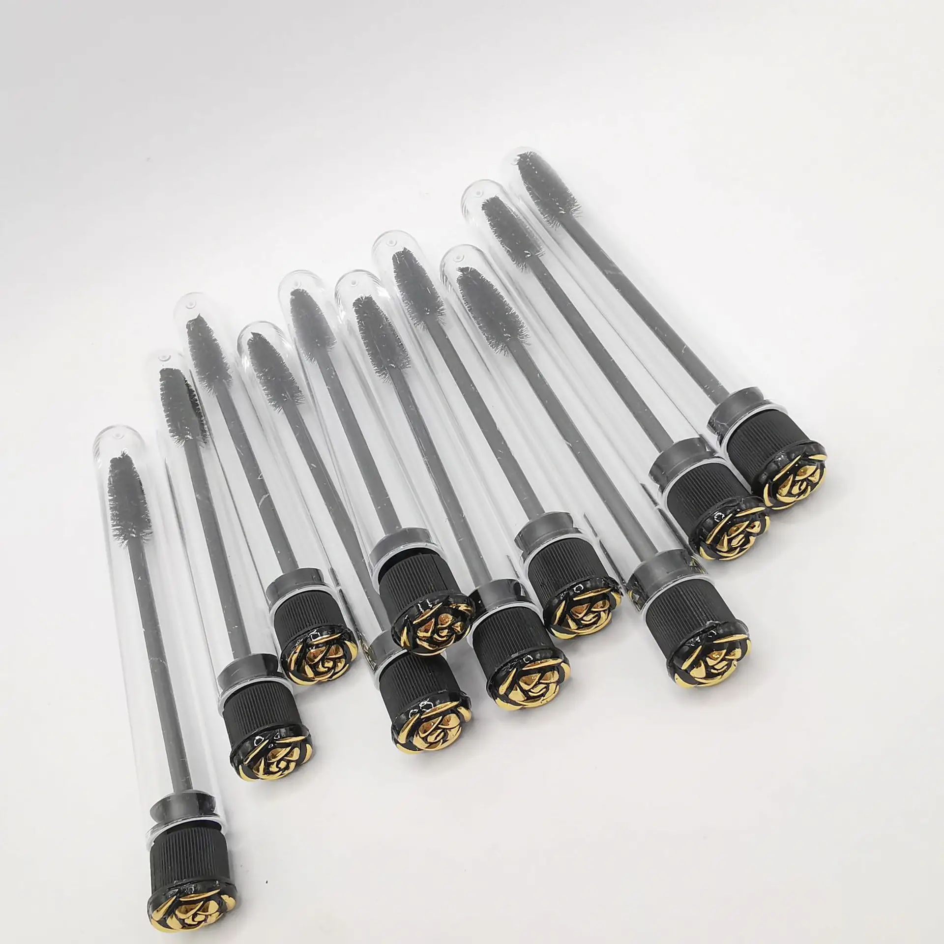 2024 Black Gold Rose Transparent Tube Eyelash Brush 4 Pack — feature 16