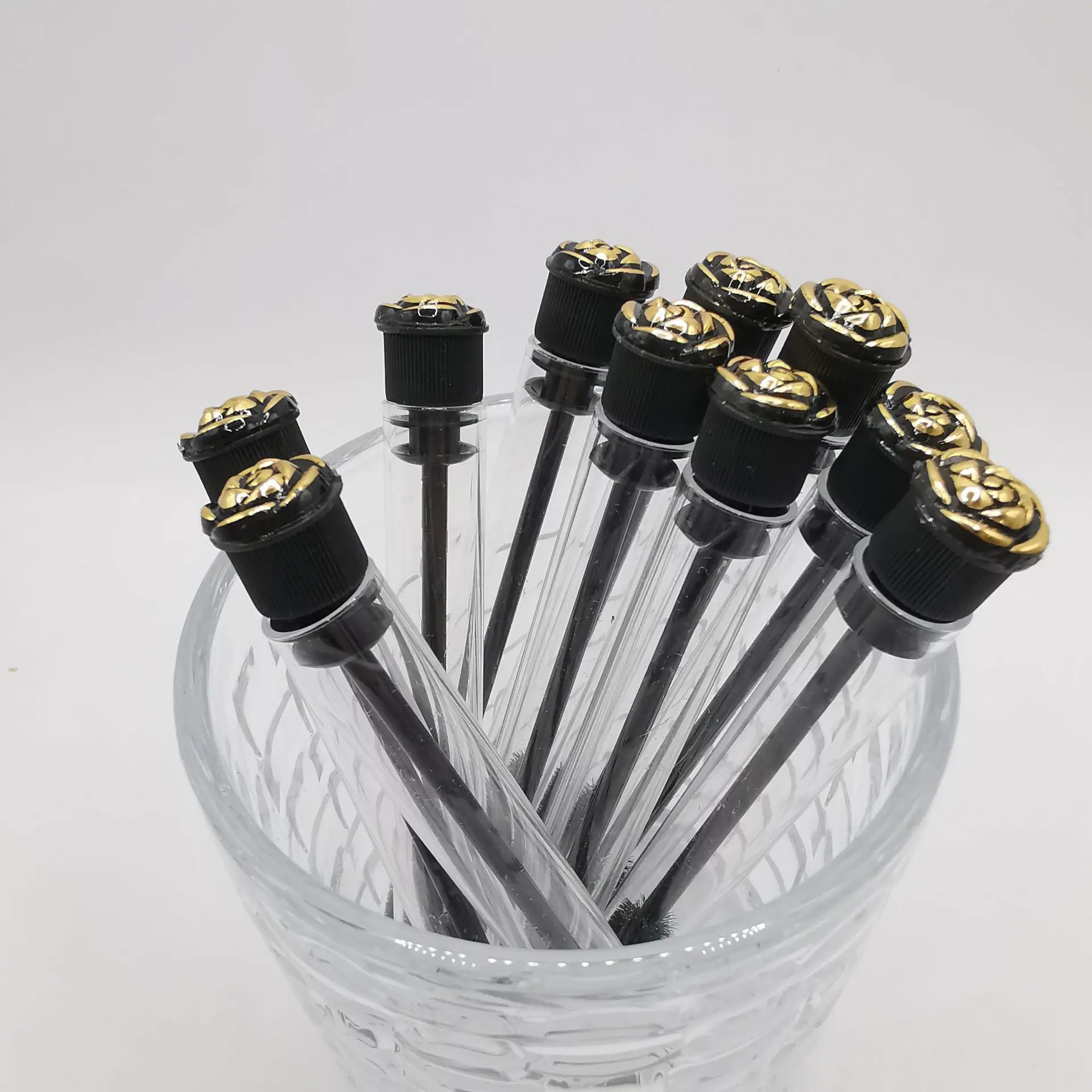 2024 Black Gold Rose Transparent Tube Eyelash Brush 4 Pack — feature 17