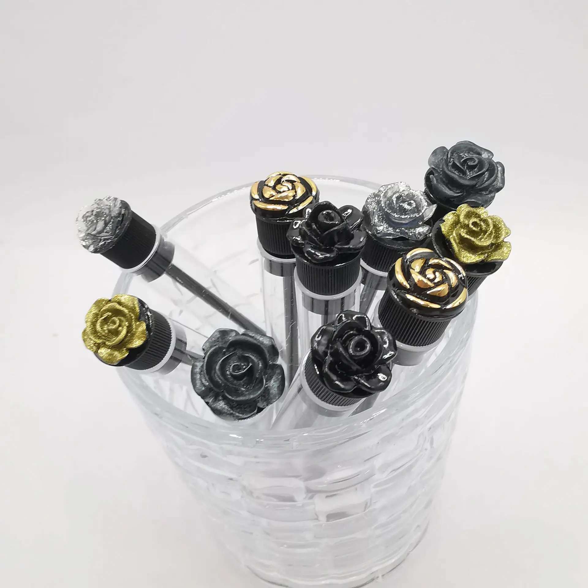 2024 Black Gold Rose Transparent Tube Eyelash Brush 4 Pack — feature 18
