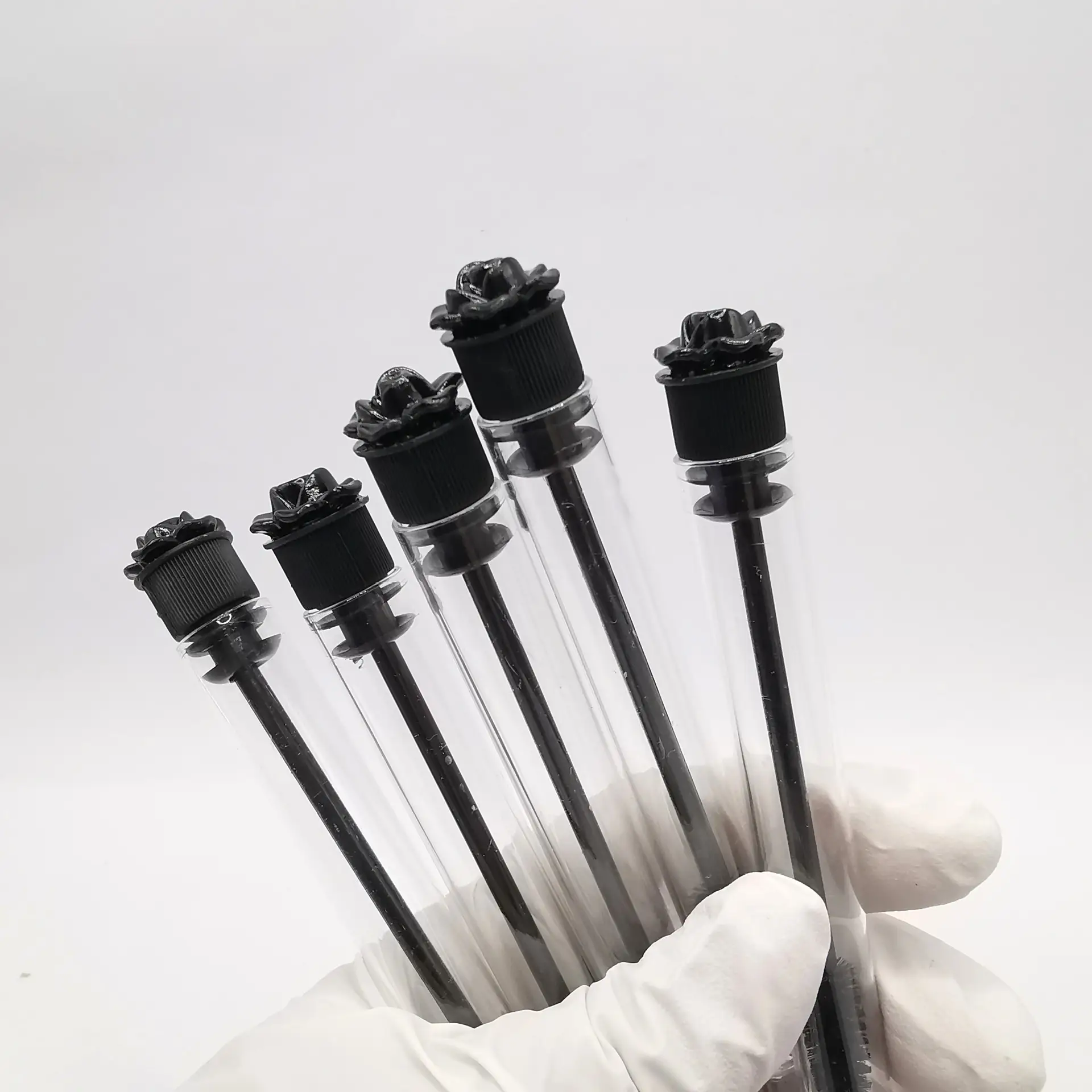 2024 Black Gold Rose Transparent Tube Eyelash Brush 4 Pack — feature 3