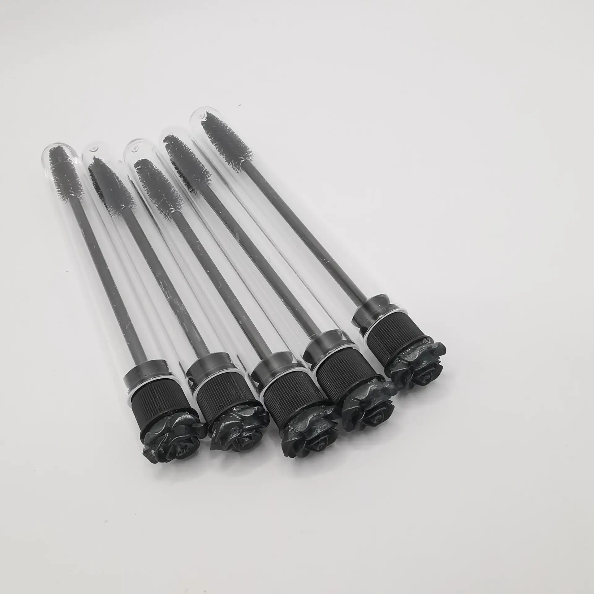 2024 Black Gold Rose Transparent Tube Eyelash Brush 4 Pack — feature 5