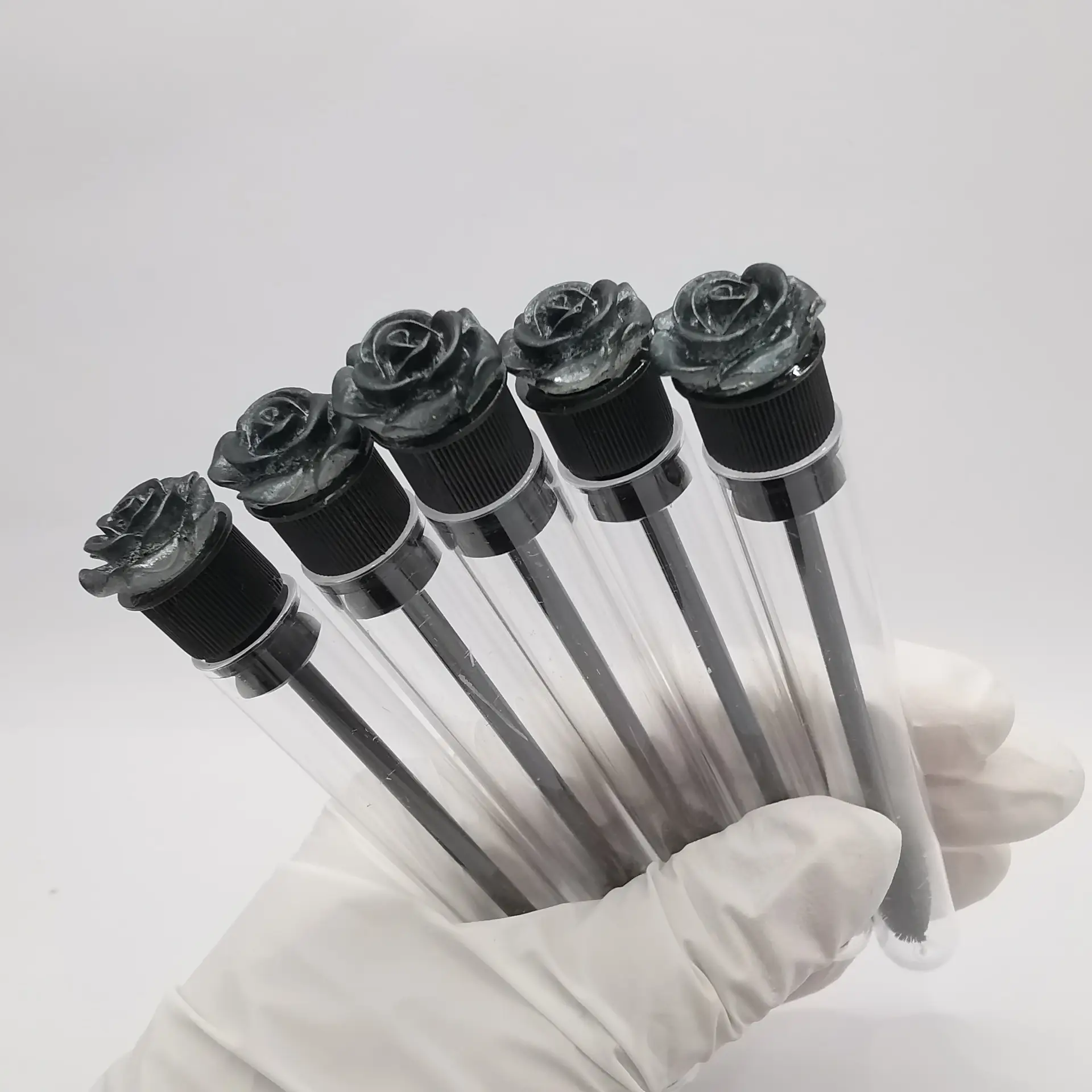 2024 Black Gold Rose Transparent Tube Eyelash Brush 4 Pack — feature 7