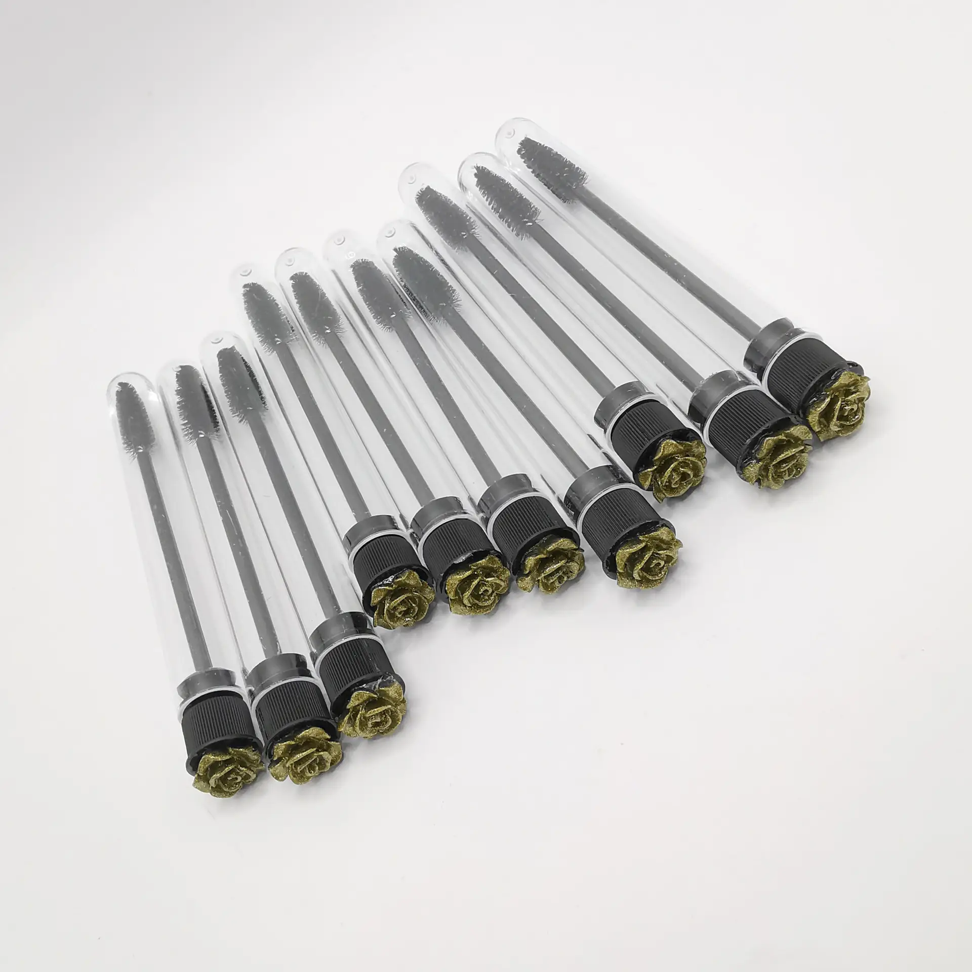 2024 Black Gold Rose Transparent Tube Eyelash Brush 4 Pack — feature 8