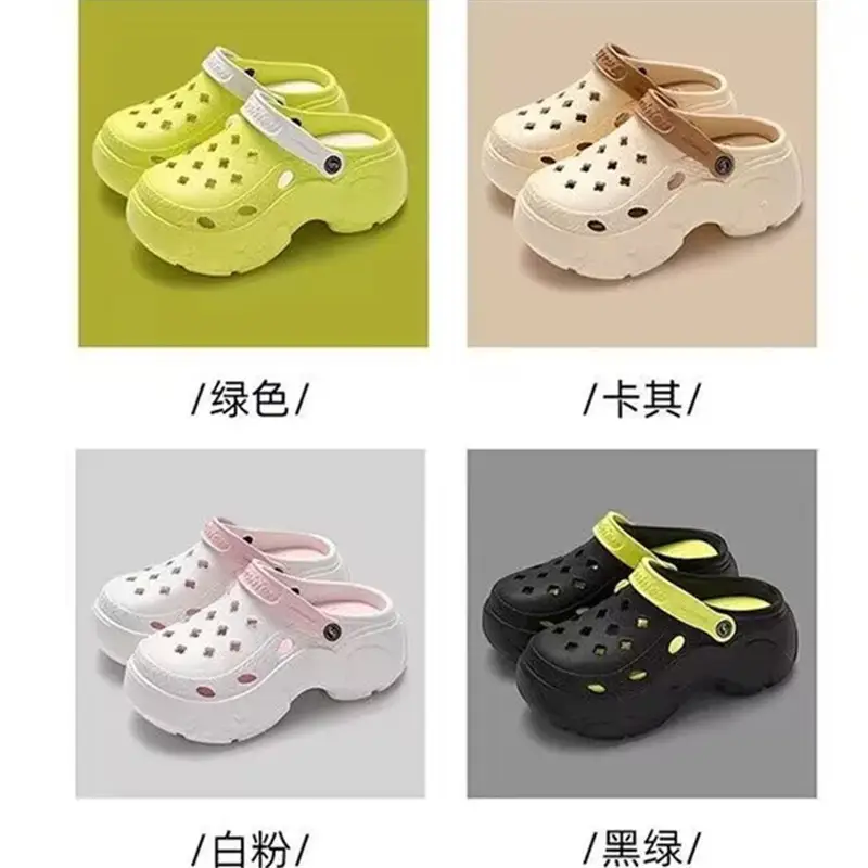Lu Langsen New Summer Thick Sole Height Increase Couple Home Beach Hole Baotou Garden Shoes Outer Wear in stock Payment - Image 11