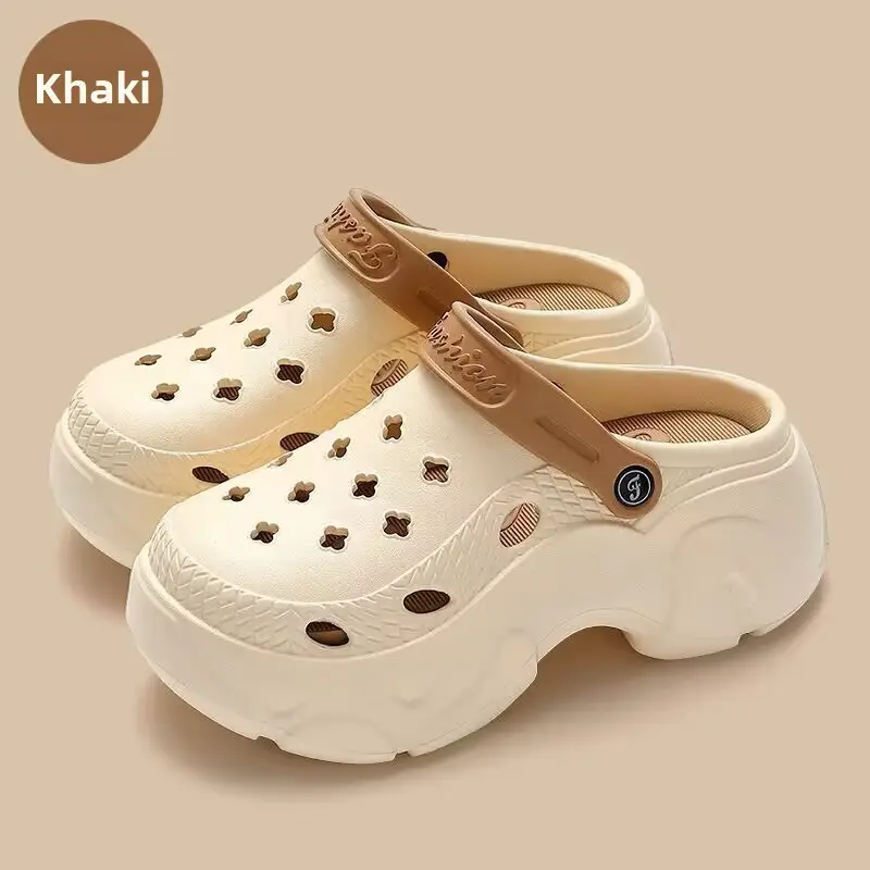 Lu Langsen New Summer Thick Sole Height Increase Couple Home Beach Hole Baotou Garden Shoes Outer Wear in stock Payment - Image 2