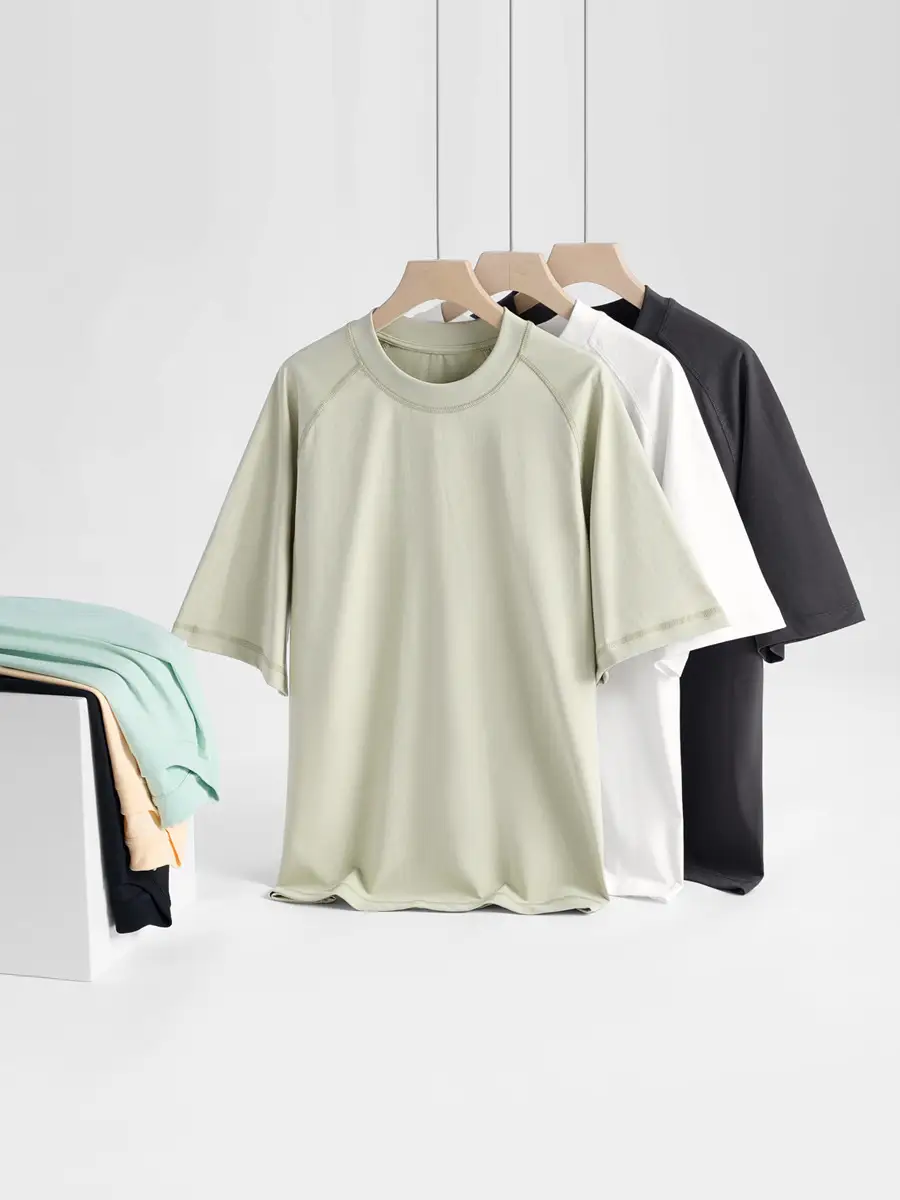 Men's 230g Ice Cotton T-Shirt Round Neck Summer - Image 7
