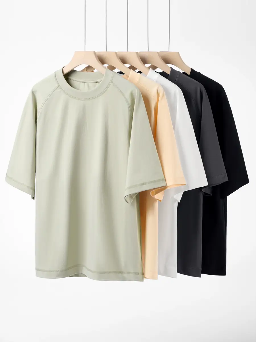 Men's 230g Ice Cotton T-Shirt Round Neck Summer - Image 9