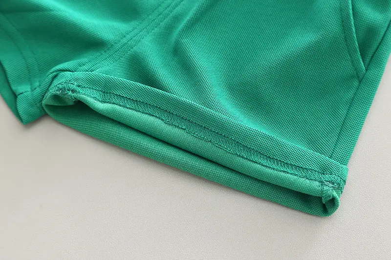 Children Cotton Polo Shirt Shorts Set Green White Summer — feature 10