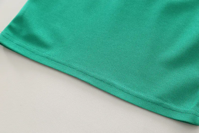 Children Cotton Polo Shirt Shorts Set Green White Summer — feature 5