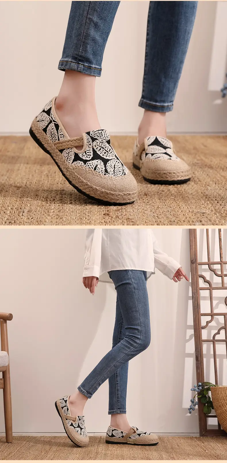 Spring Old Beijing Cloth Shoes Women's Breathable Middle-aged and Elderly Mother Shoes Soft Sole Non-slip Middle-aged and Elderly Women's Slip-on Fisherman Shoes — feature 9