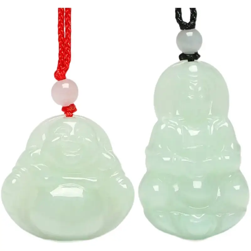 Natural Jade Couple's Jade Pendant with Red String - Image 8