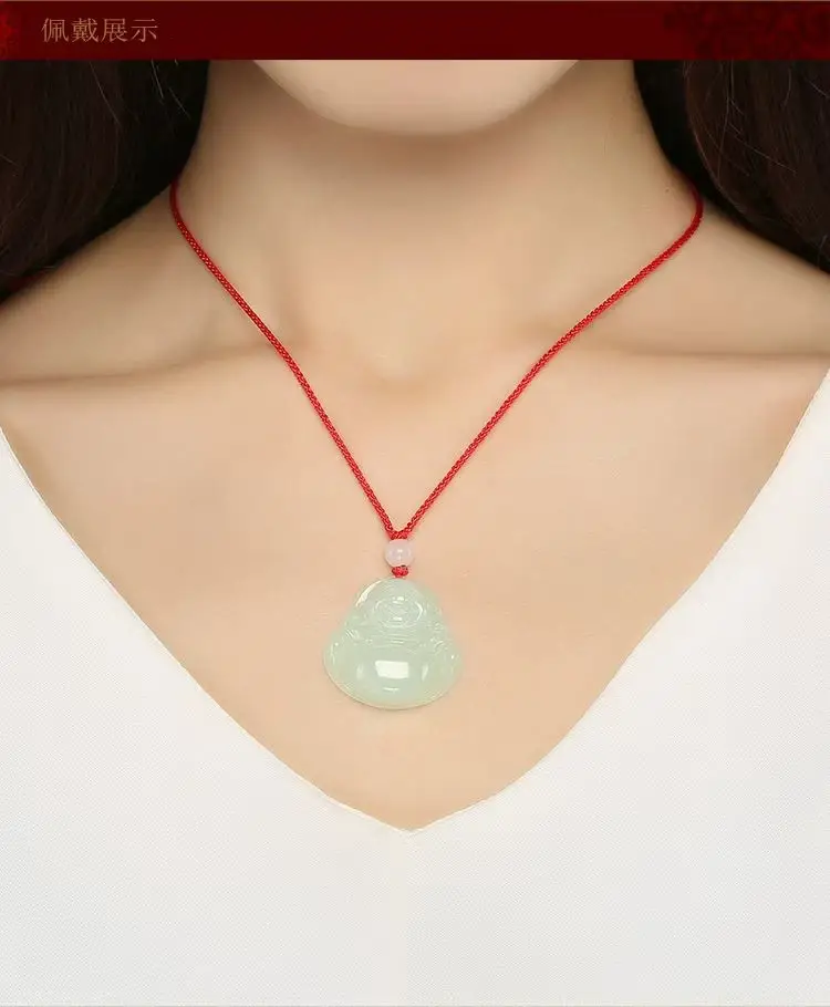 Natural Jade Couple's Jade Pendant with Red String — feature 7