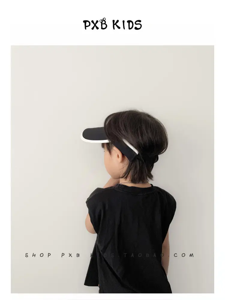Kids Sunscreen Hat Black All-Match Summer Cap — feature 5