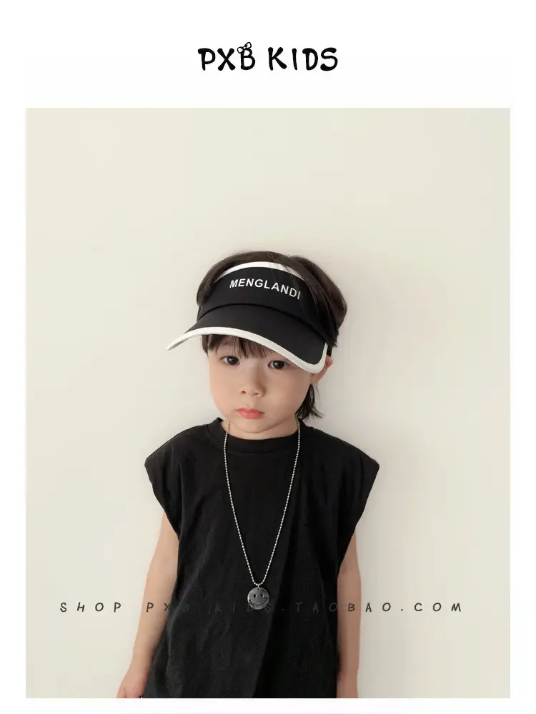 Kids Sunscreen Hat Black All-Match Summer Cap — feature 6