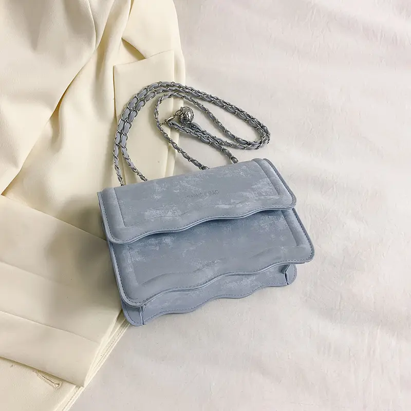 Elegant Light Blue Chain Shoulder Bag for Women 2024