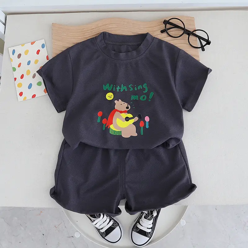 Girls Cotton Shorts Set Yellow Wish Sing Mot — feature 2