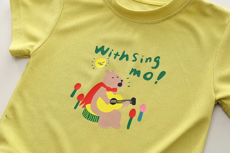 Girls Cotton Shorts Set Yellow Wish Sing Mot — feature 7