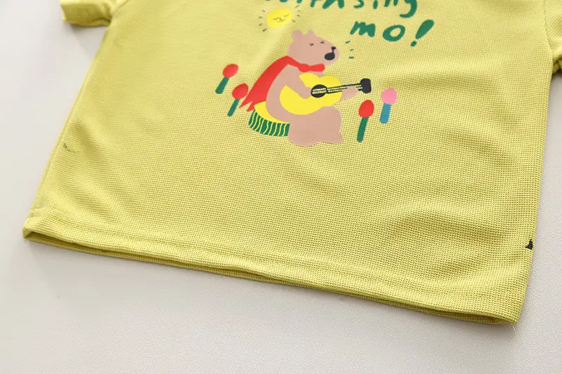 Girls Cotton Shorts Set Yellow Wish Sing Mot — feature 9