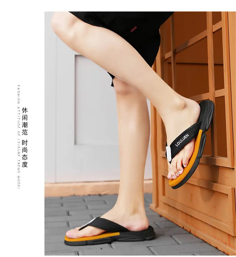 Cross-border plus size flip-flops men's summer wear non-slip flip-flops men's beach fashion Internet celebrity casual sandals — feature 12