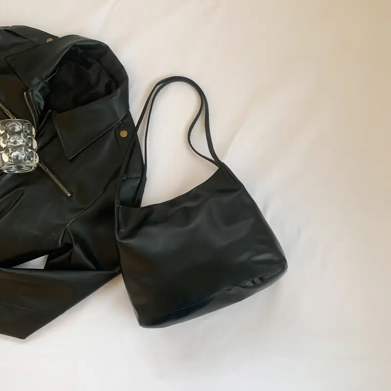 Black Women's Shoulder Bag with Tote Accessory - Image 8