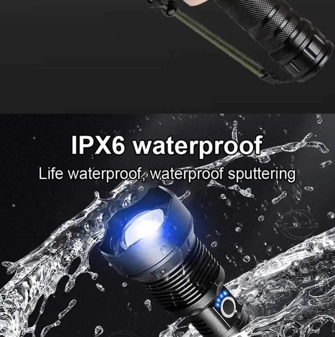 Cross-border LED Flashlight Waterproof Zoom Long Range Outdoor Use β feature 11