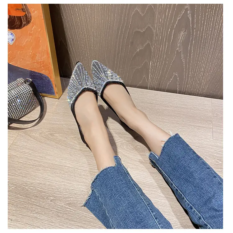 French high heel rhinestone Pearl work shoes soft bottom women's shoes 2024 spring pointed single-layer shoes women's evening wind gentle shoes — feature 19