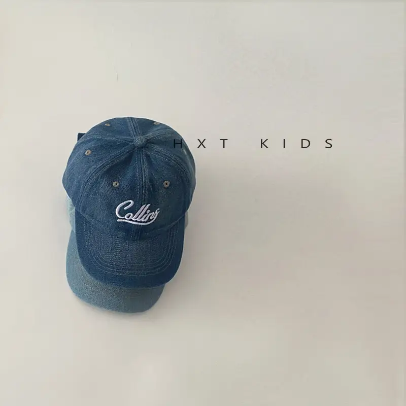 Children's Blue Embroidered Baseball Cap - Image 5