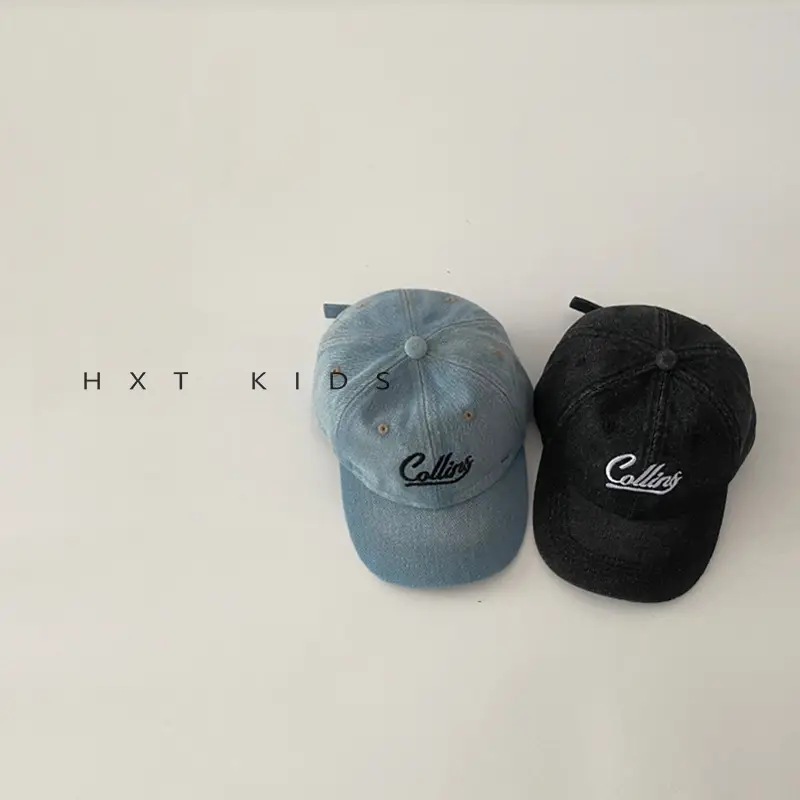 Children's Blue Embroidered Baseball Cap - Image 7