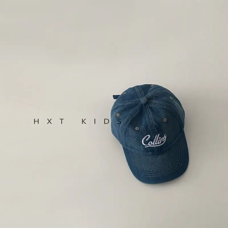 Children's Blue Embroidered Baseball Cap - Image 2