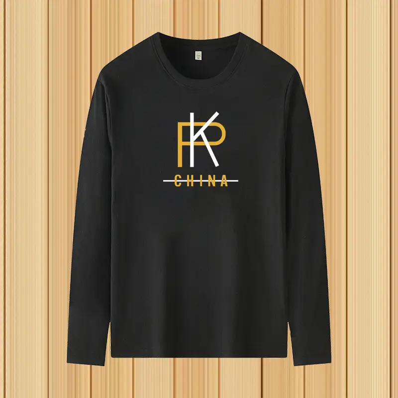 Men Printed Long Sleeve T-Shirt Grey Large