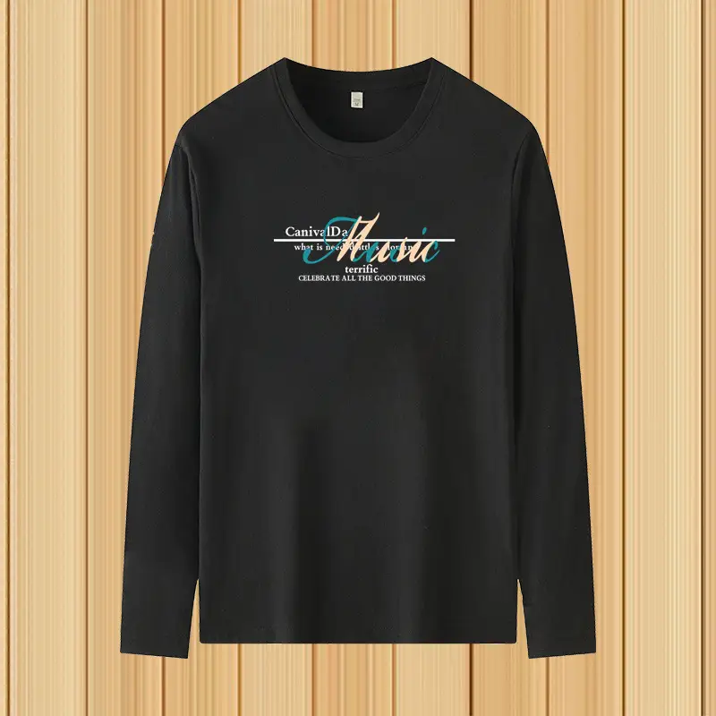 Men Printed Long Sleeve T-Shirt Grey Large