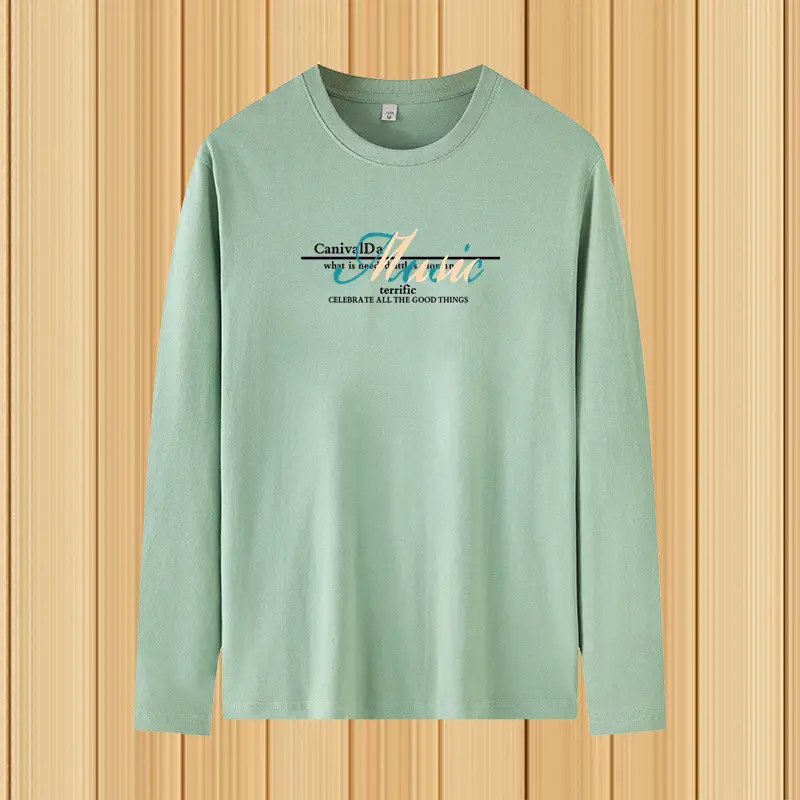 Men Printed Long Sleeve T-Shirt Grey Large