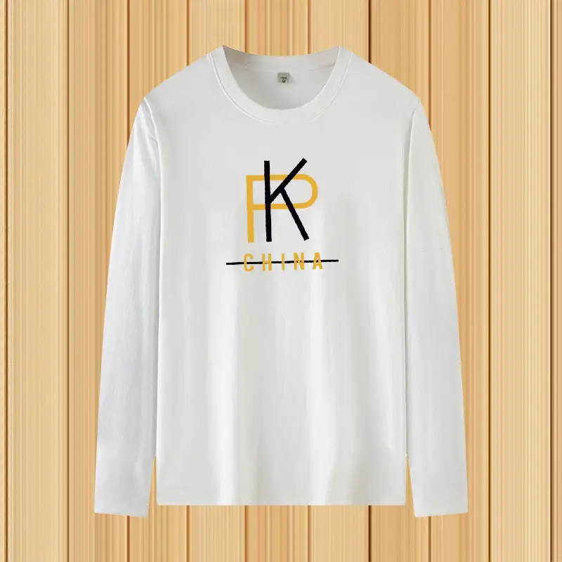 Men Printed Long Sleeve T-Shirt Grey Large